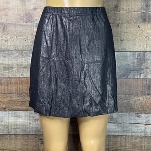 SHEIN Metallic Gold Black Elastic Waist Mini Skirt Size XS